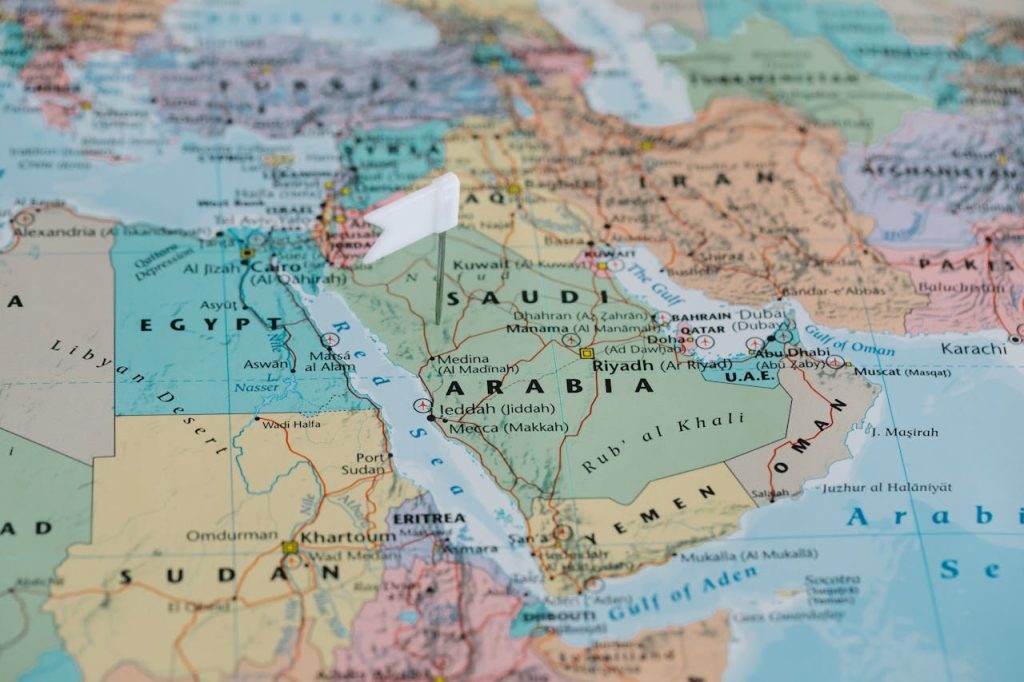 Mastering the First Impression: Your intriguing post title goes here Detailed close-up image of a map focusing on Middle East and North Africa.